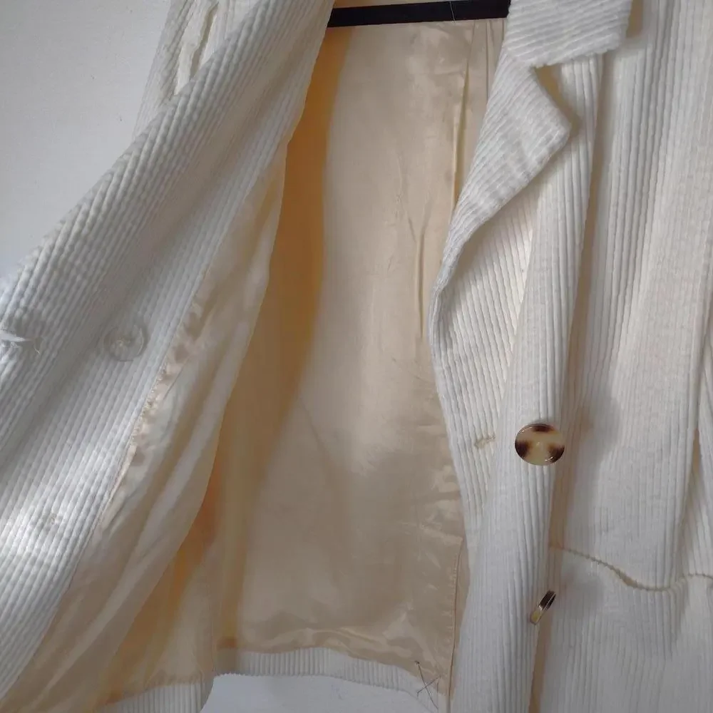 NWOT Anthropologie Cartonnier Women's White/Corduroy Blazer Size XXSP